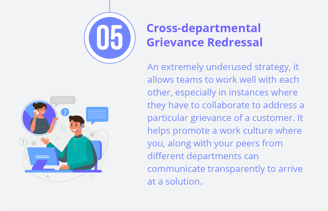 Cross departmental grievance redressal for customer service teams