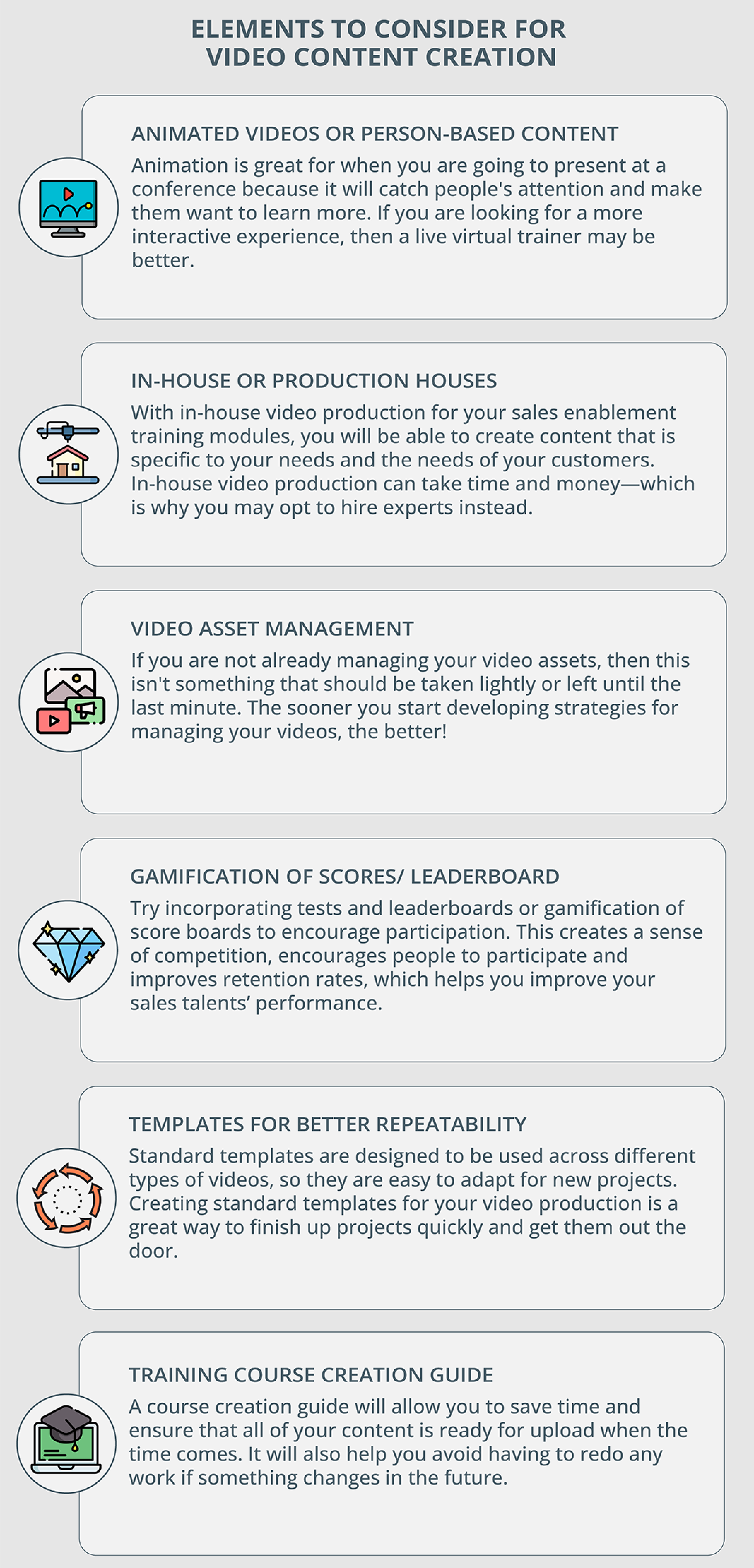 Elements to consider for video content creation